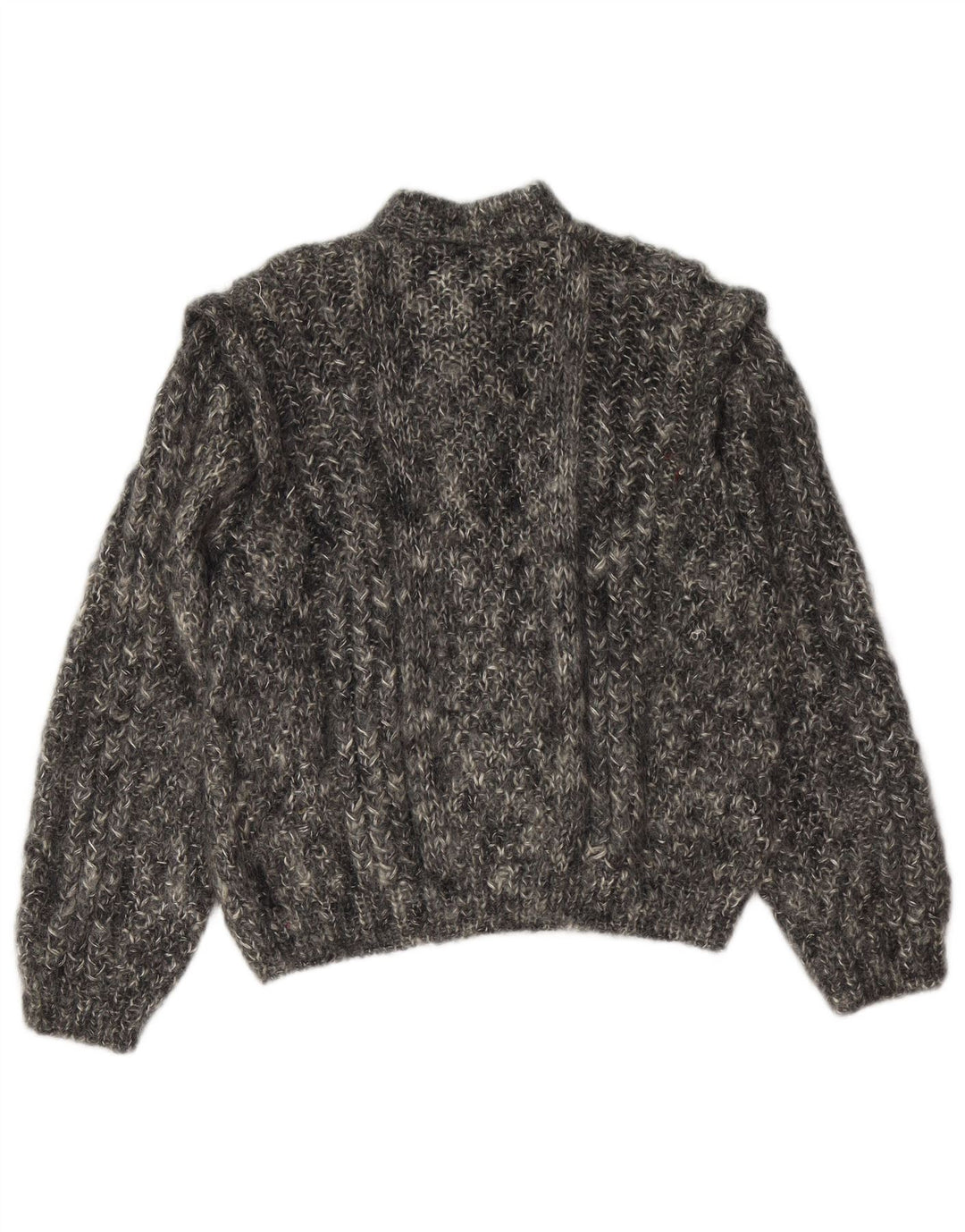 VINTAGE Damen Strickjacke Pullover UK 16 Large Grau