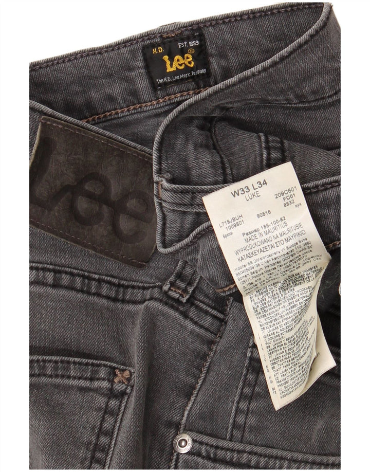 LEE Herren Luke Slim Jeans W33 L34 Graue Baumwolle