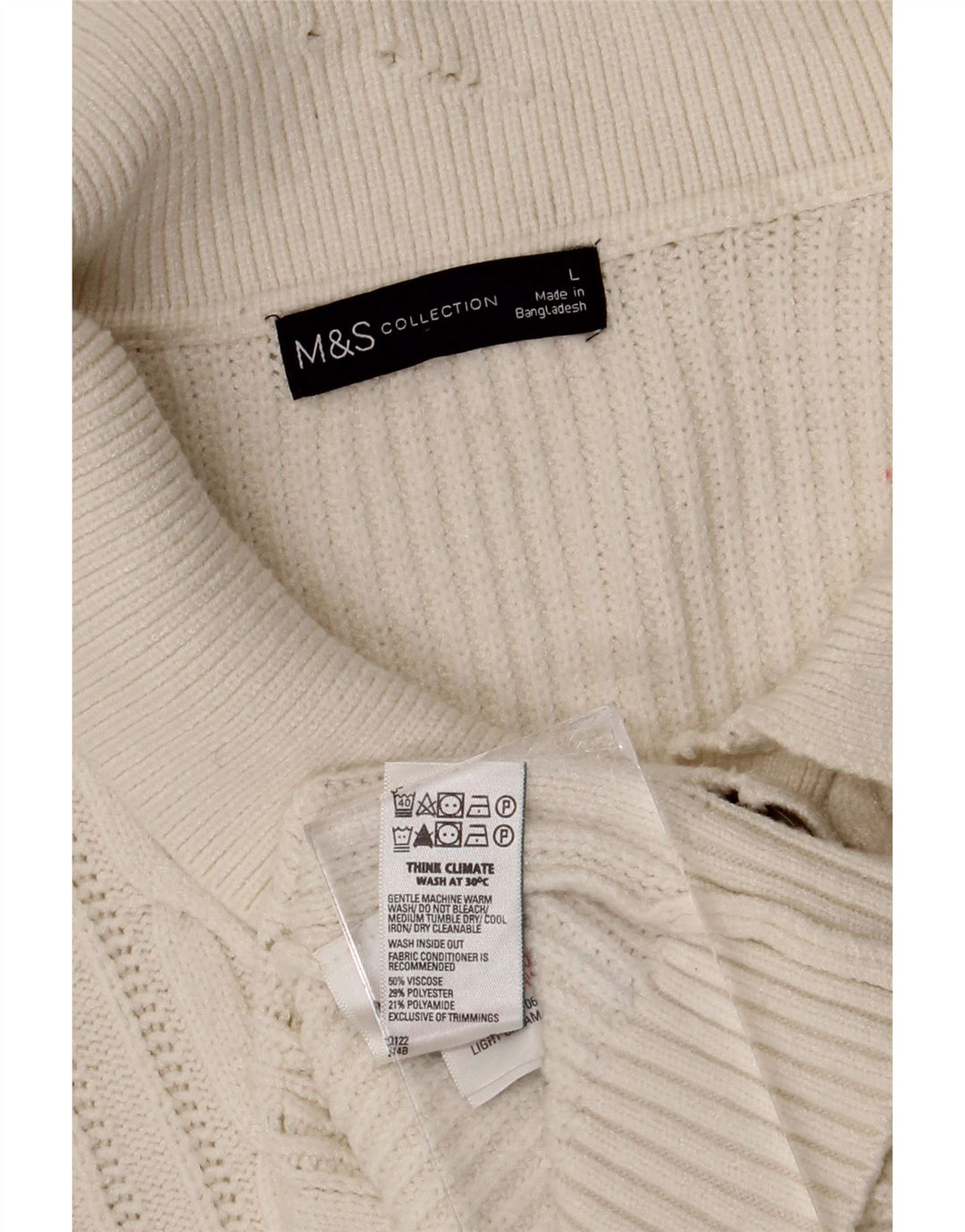 Marks & Spencer Damen-Cardigan-Pullover UK 16 Large Weiße Viskose