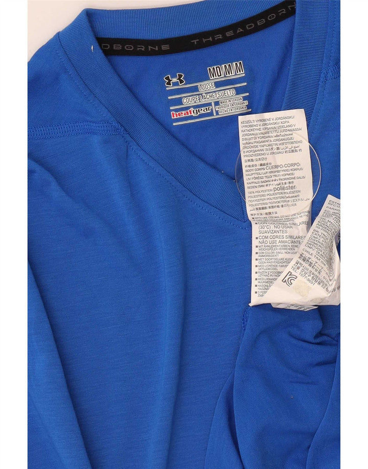 Under Armour Herren Heat Gear T-Shirt Top Mittelblaues Polyester