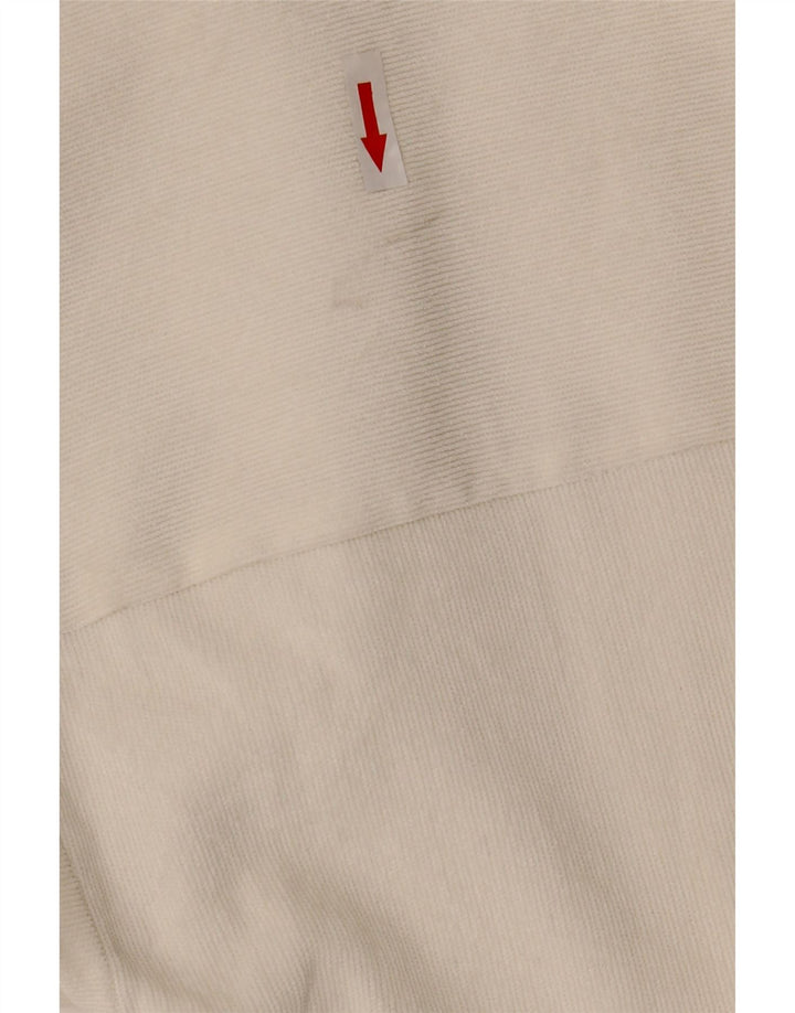 Zara Damen Übergroßes Cordhemd UK 10 Small Weiß Polyester