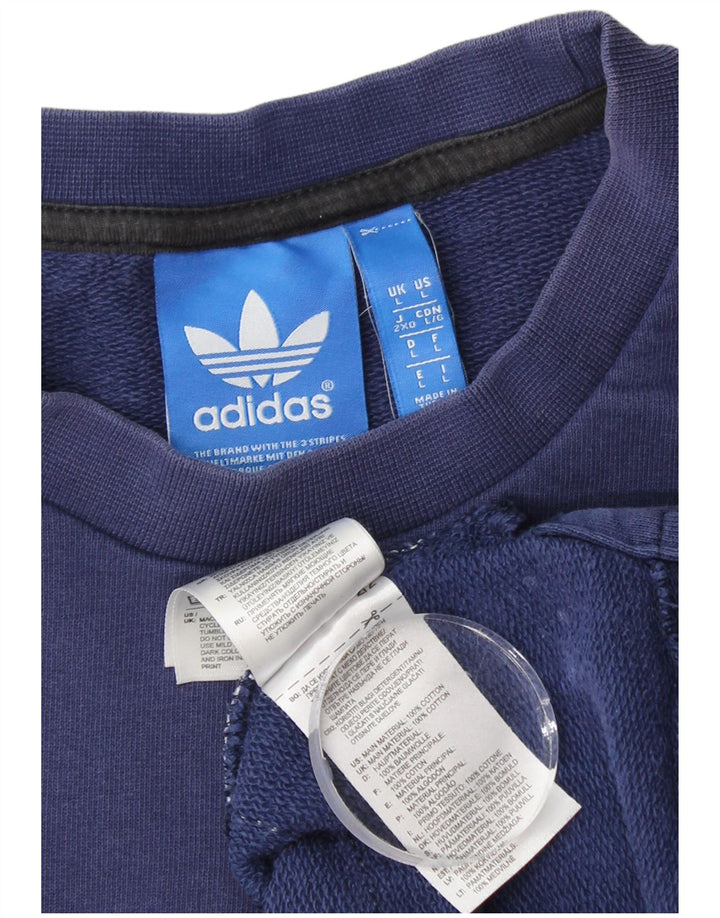 ADIDAS Herren-Sweatshirt mit Grafik, groß, marineblau, Farbblock-Baumwolle