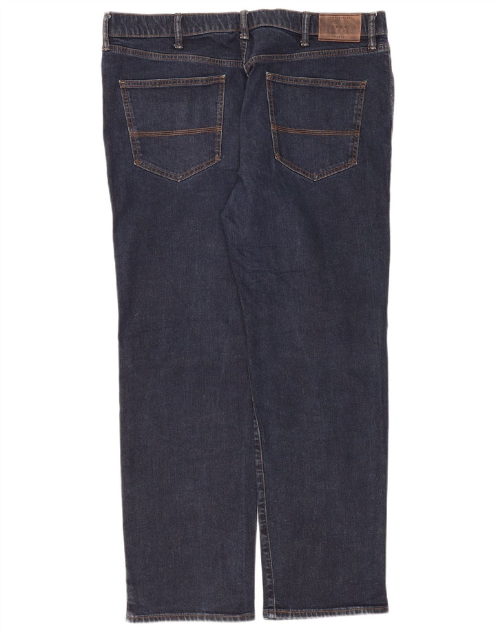 Marks & Spencer Herren Regular Straight Jeans W40 L31 Marineblaue Baumwolle