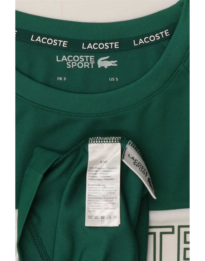 Lacoste Herren-T-Shirt mit Grafik, Größe 3, klein, grünes Farbblock-Polyester