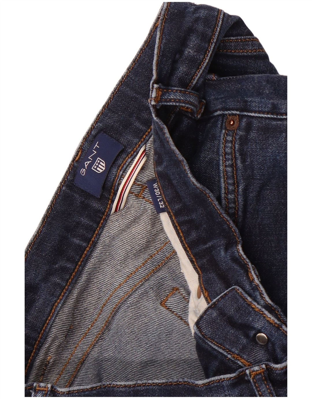 Gant Herren Slim Jeans W30 L32 Marineblau Baumwolle