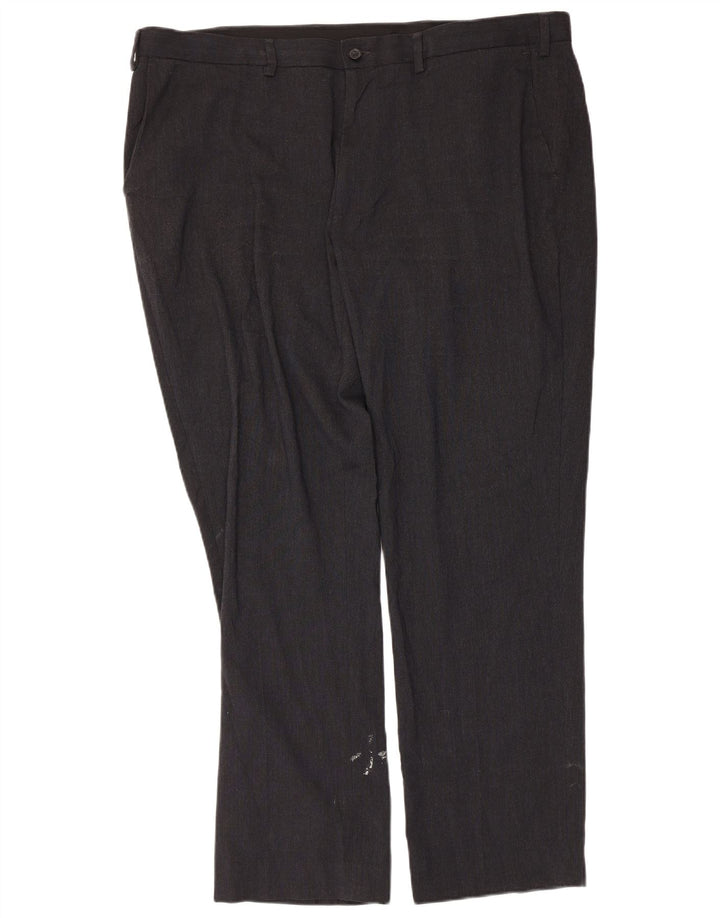 Marks & Spencer Herren maßgeschneiderte gerade Chinohose W42 L30 Schwarz