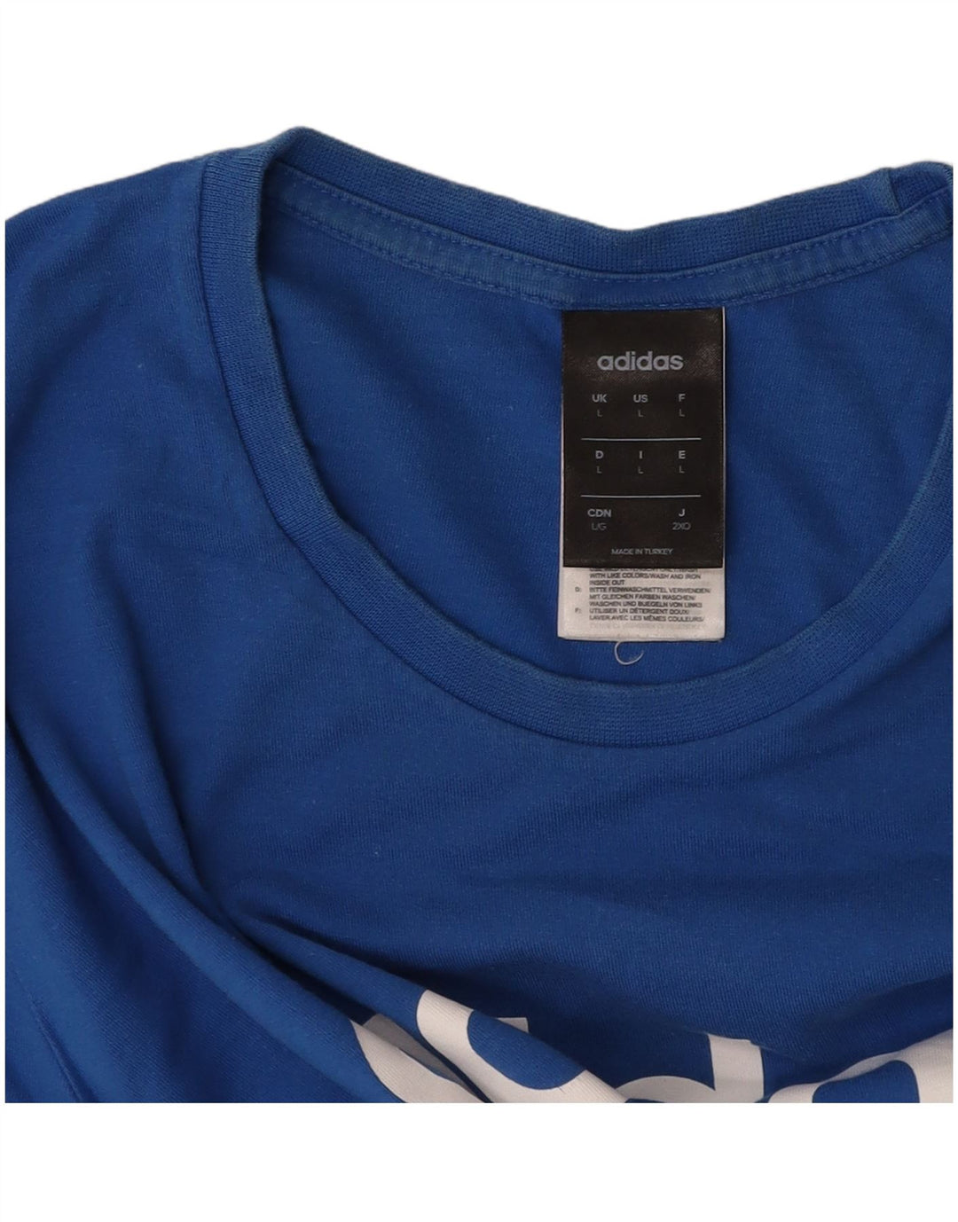 ADIDAS Herren Grafik T-Shirt Top Große blaue Baumwolle