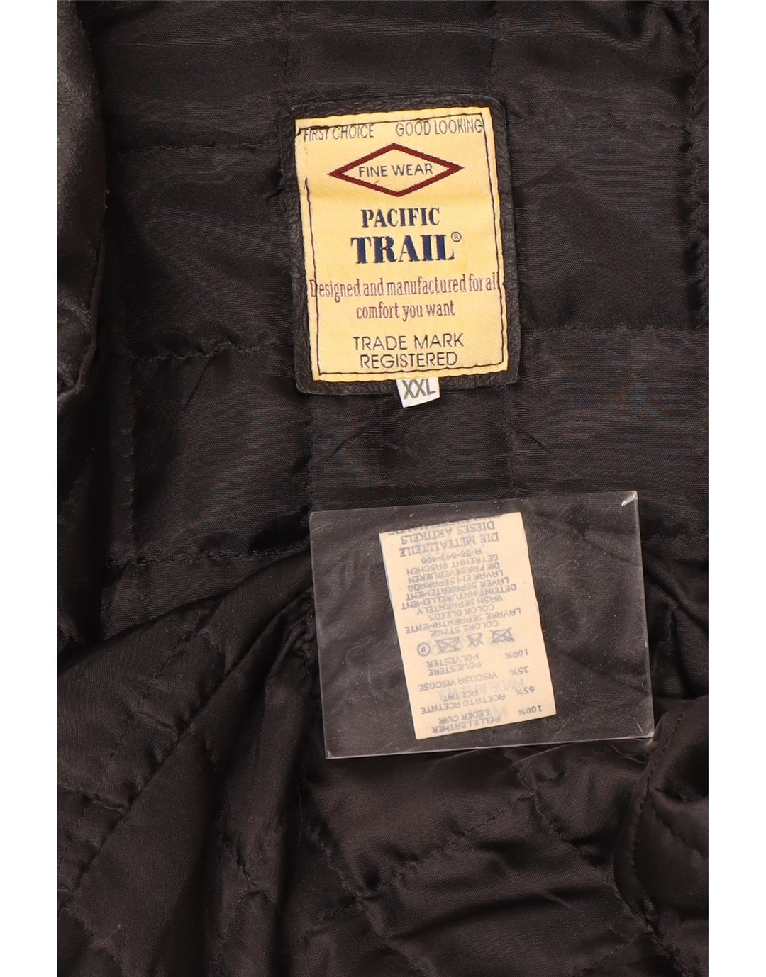 Pacific Trail Herren Lederjacke UK 44 2XL Schwarzes Leder