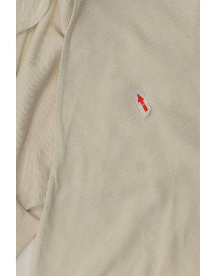 Trussardi Herren-Langarm-Poloshirt, Größe L, Weiß