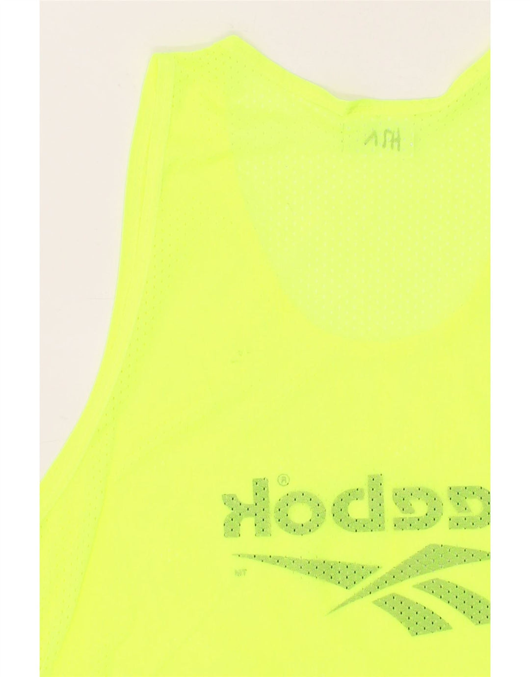 REEBOK Womens Graphic Vest Top UK 14 Medium Yellow Polyamide Vintage Reebok and Second-Hand Reebok from Messina Hembry 