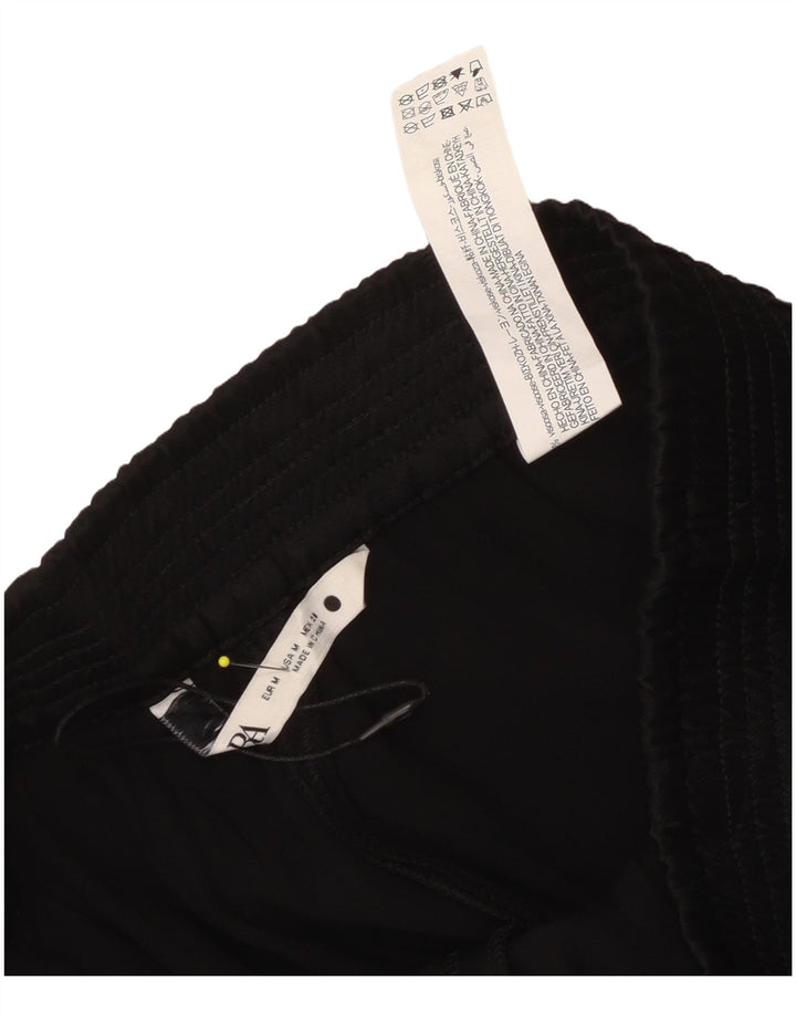 Gerade Freizeithose für Damen von Zara, mittelgroß, W30, L28, schwarze Viskose