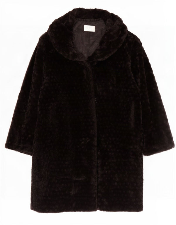 Libra Damen Kunstpelzmantel UK 18 XL Schwarz Modacryl