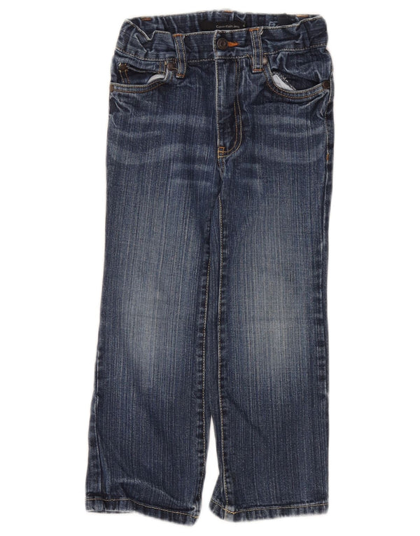 CALVIN KLEIN Jungen Straight Jeans 3-4 Jahre W20 L17 Blaue Baumwolle