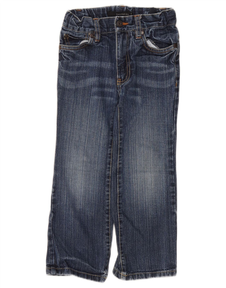 CALVIN KLEIN Jungen Straight Jeans 3-4 Jahre W20 L17 Blaue Baumwolle