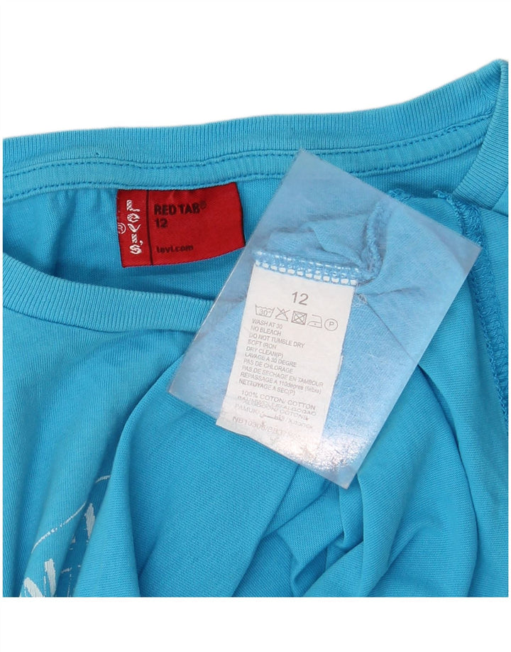 LEVI'S Jungen-T-Shirt mit Grafik, 11–12 Jahre, blaue Baumwolle