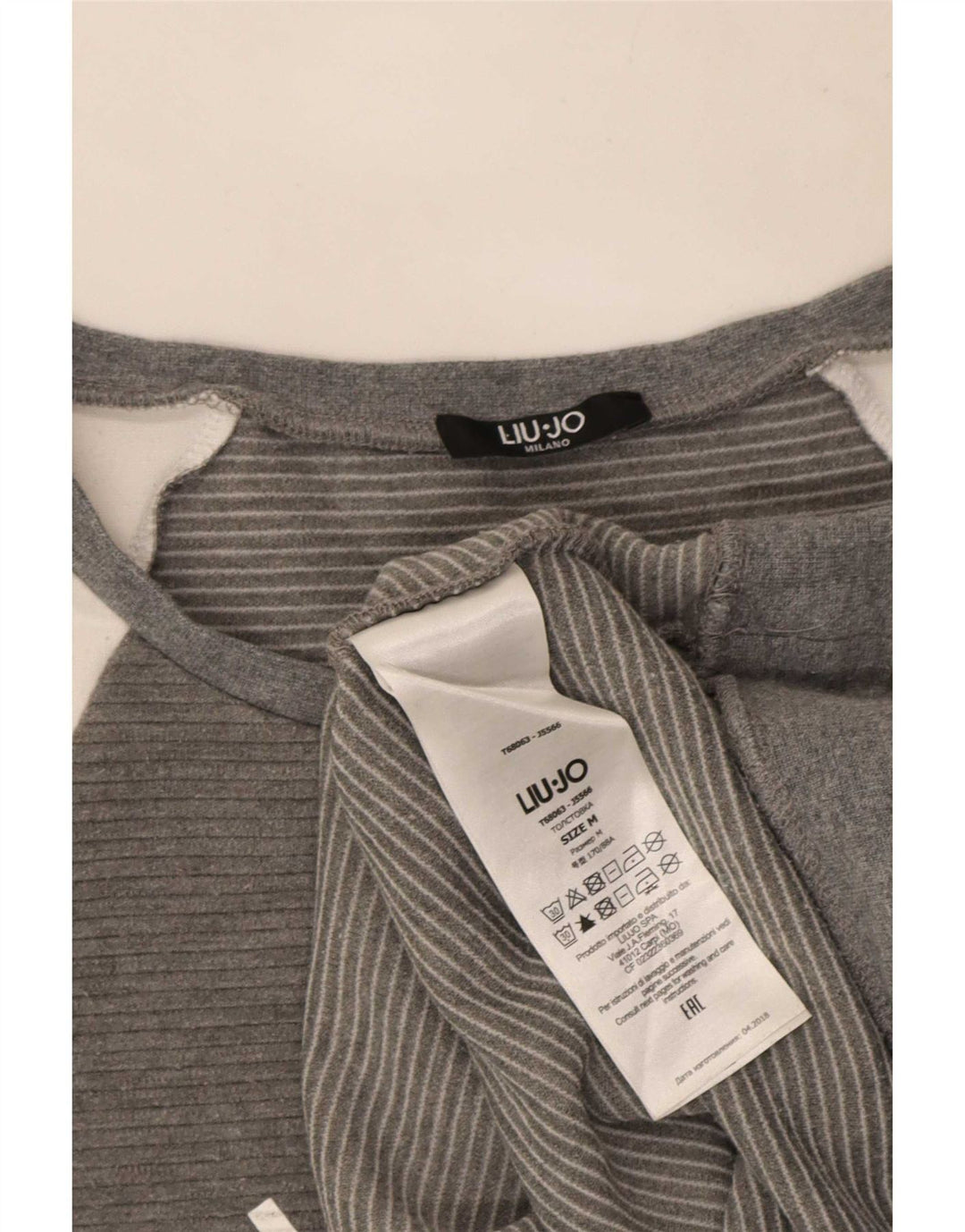 Liu Jo Grafik-Sweatshirt für Damen, UK 14, mittelgrau, Farbblock