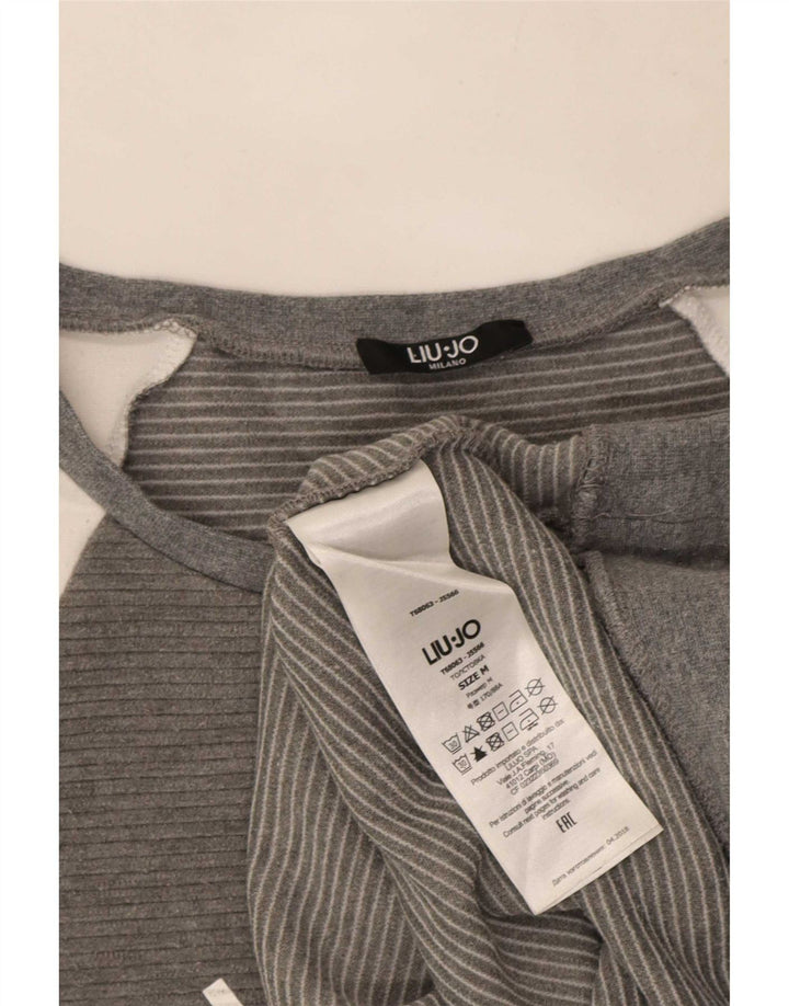 Liu Jo Grafik-Sweatshirt für Damen, UK 14, mittelgrau, Farbblock
