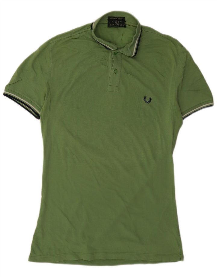 Fred Perry Herren-Poloshirt aus mittelgrüner Baumwolle