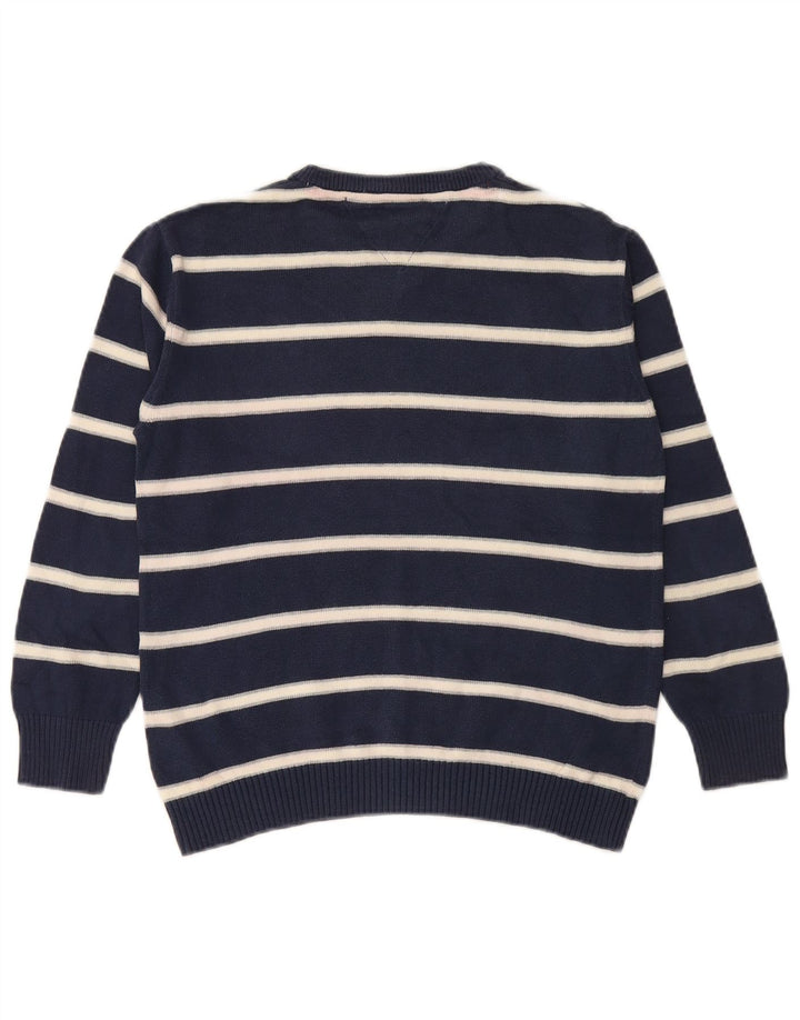 TOMMY HILFIGER Jungen-Pullover mit V-Ausschnitt, 11–12 Jahre, Marineblau gestreift