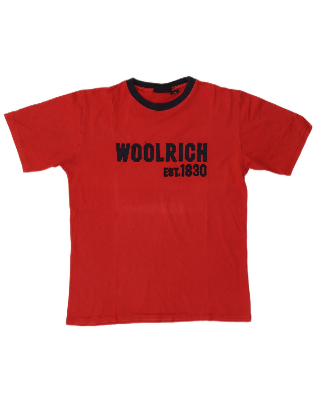 WOOLRICH Herren Grafik-T-Shirt-Oberteil aus mittelroter Baumwolle