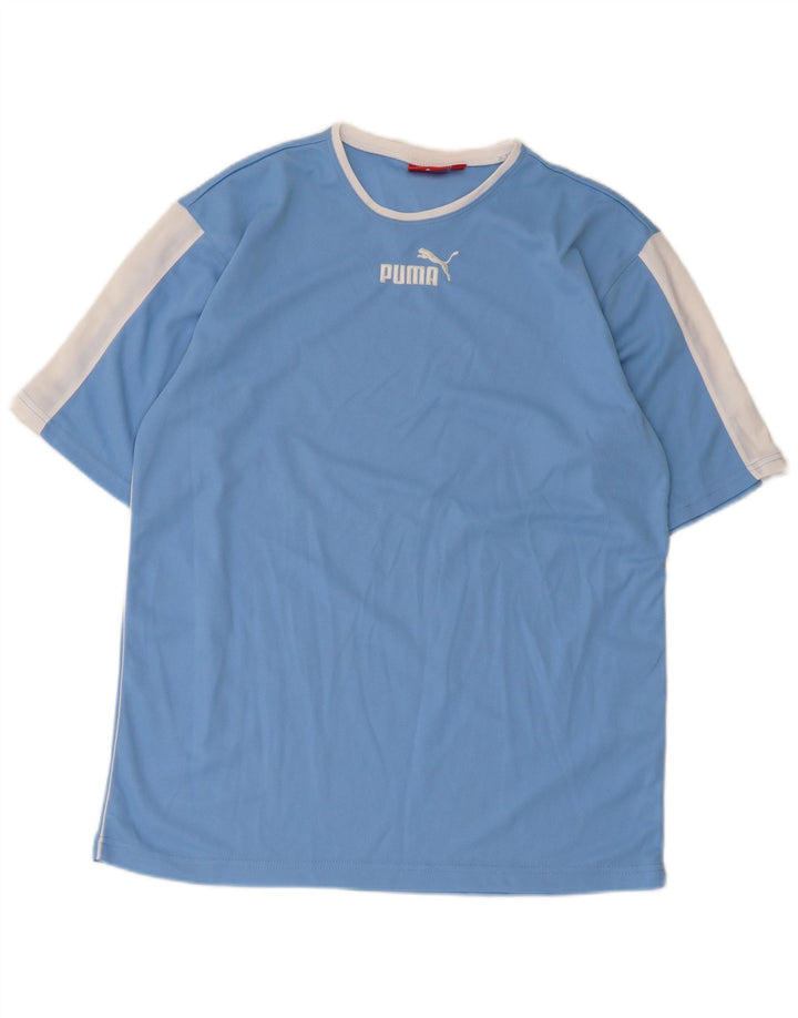Puma Herren T-Shirt Top Mittelblaues Colourblock-Polyester