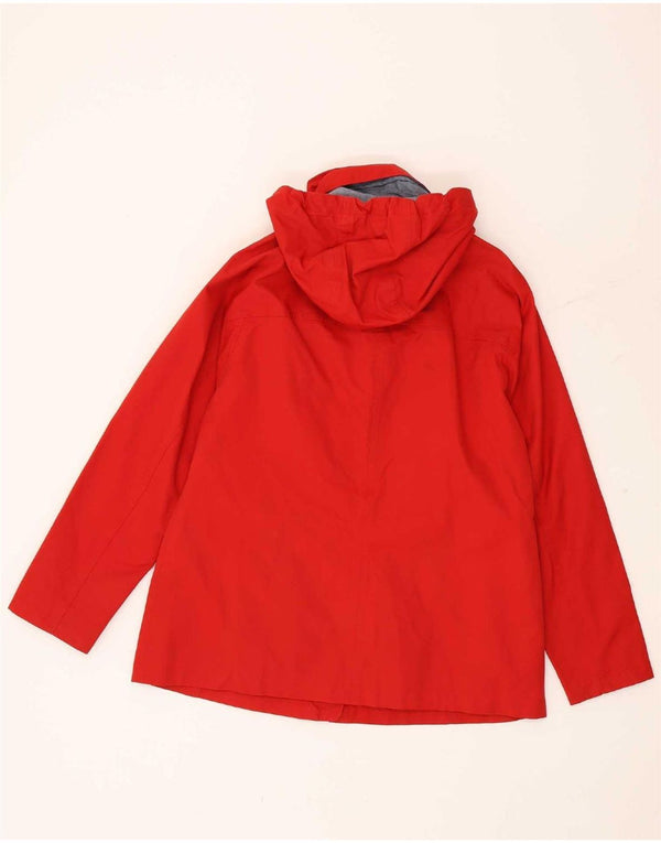 Fat Face Damen-Regenjacke mit Kapuze, UK 14, Größe L, Rot, Baumwolle
