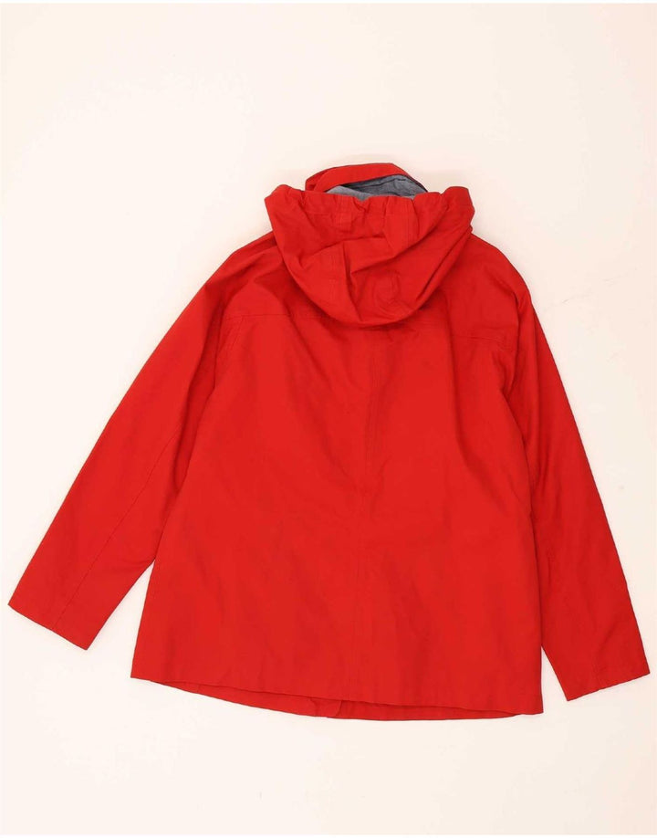 Fat Face Damen-Regenjacke mit Kapuze, UK 14, Größe L, Rot, Baumwolle
