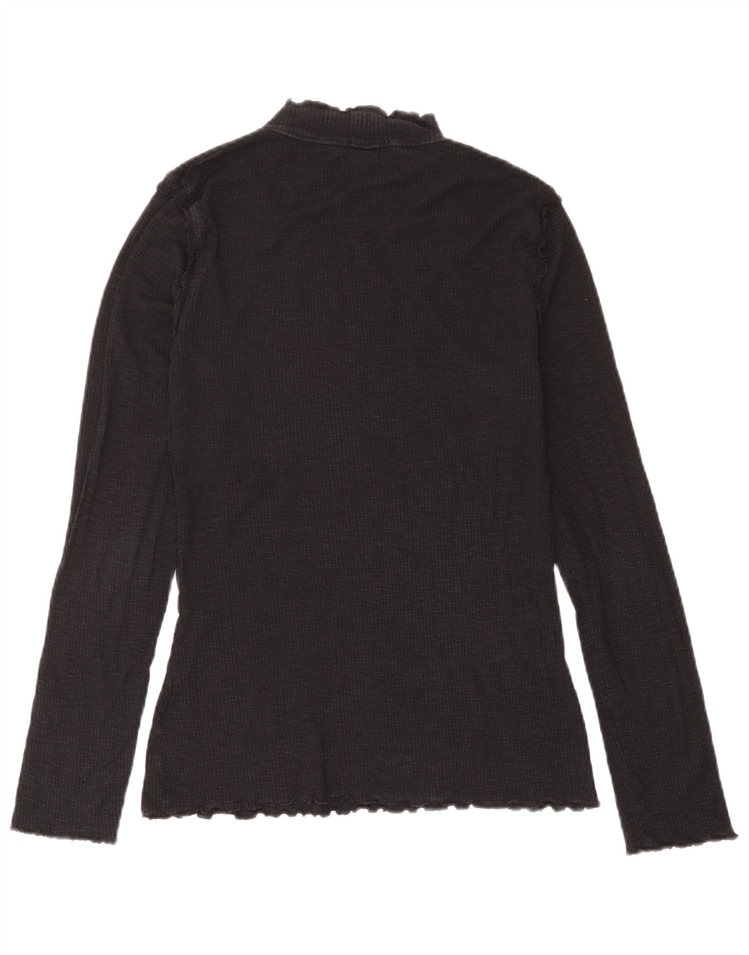 Marks & Spencer Damen Top Langarm UK 14 Medium Schwarz Baumwolle