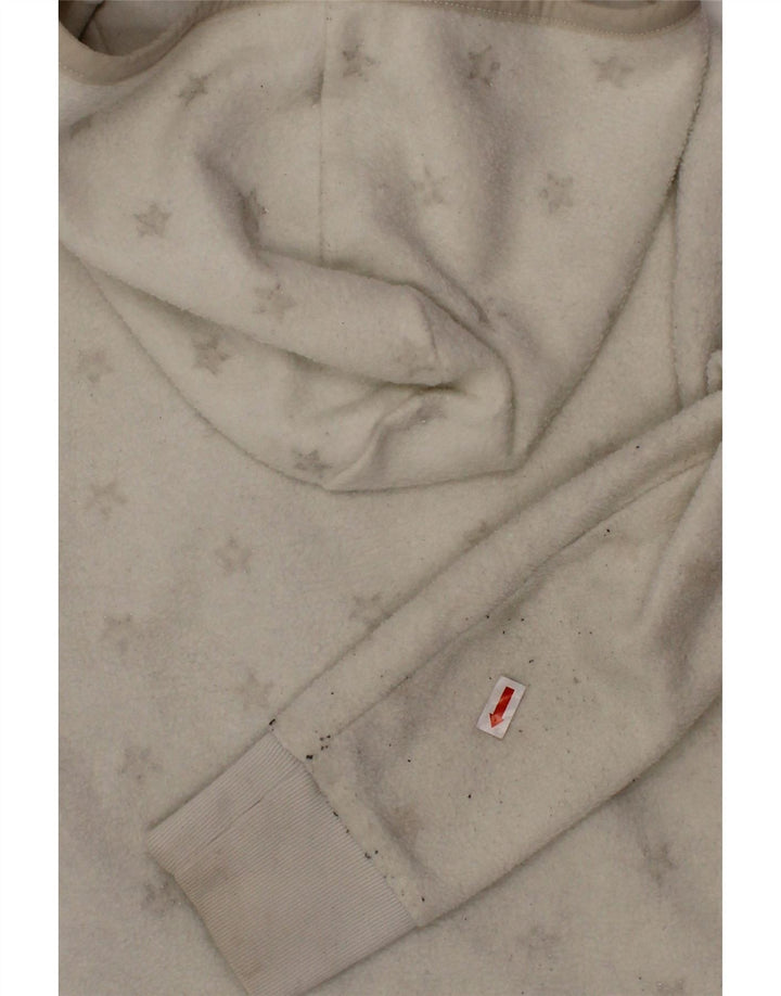 GAP Mädchen-Fleecejacke mit grafischer Kapuze, 6–7 Jahre, Größe S, weiß, Polyester