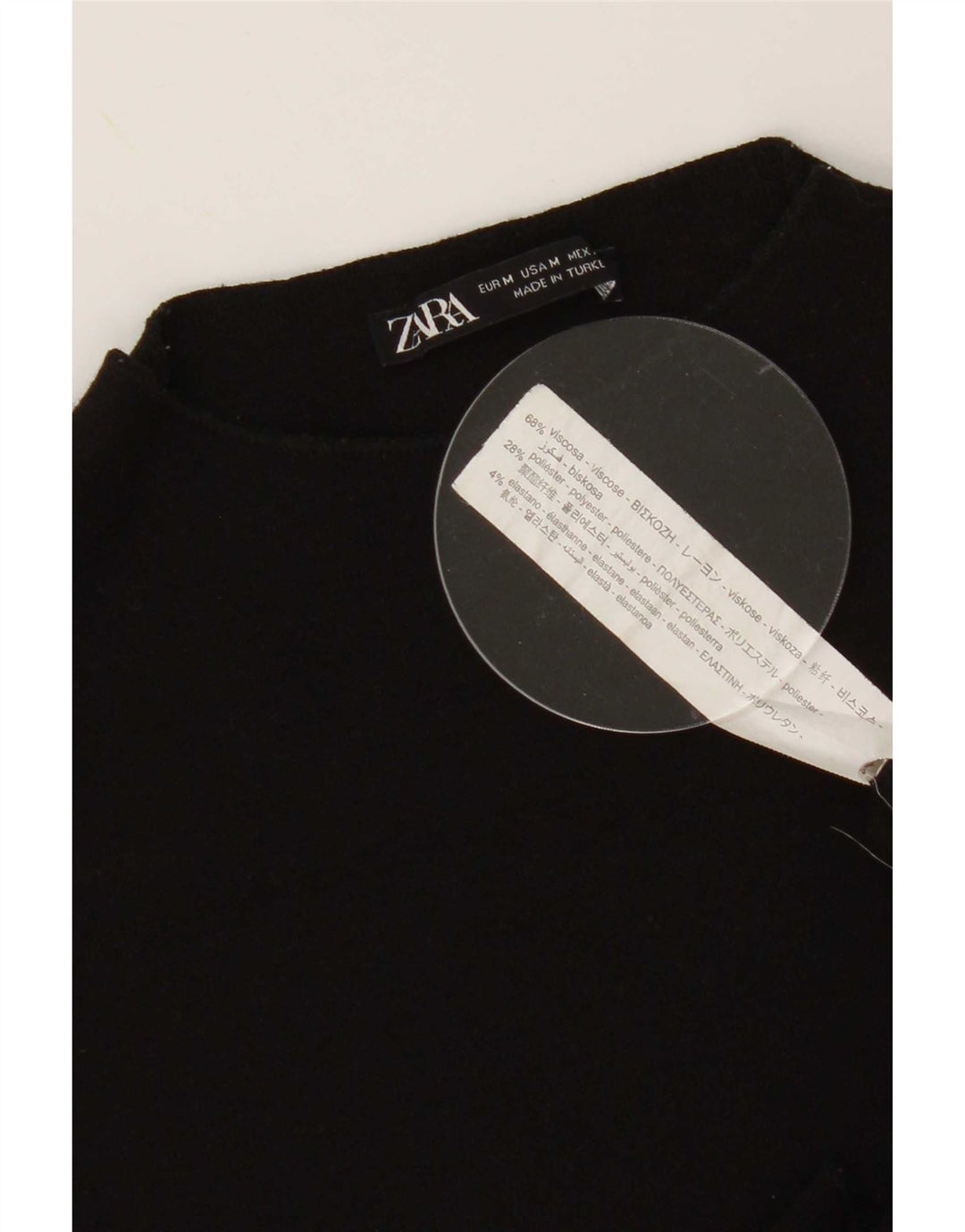 Zara Damen Figurbetontes Kleid UK 12 Medium Schwarz Viskose