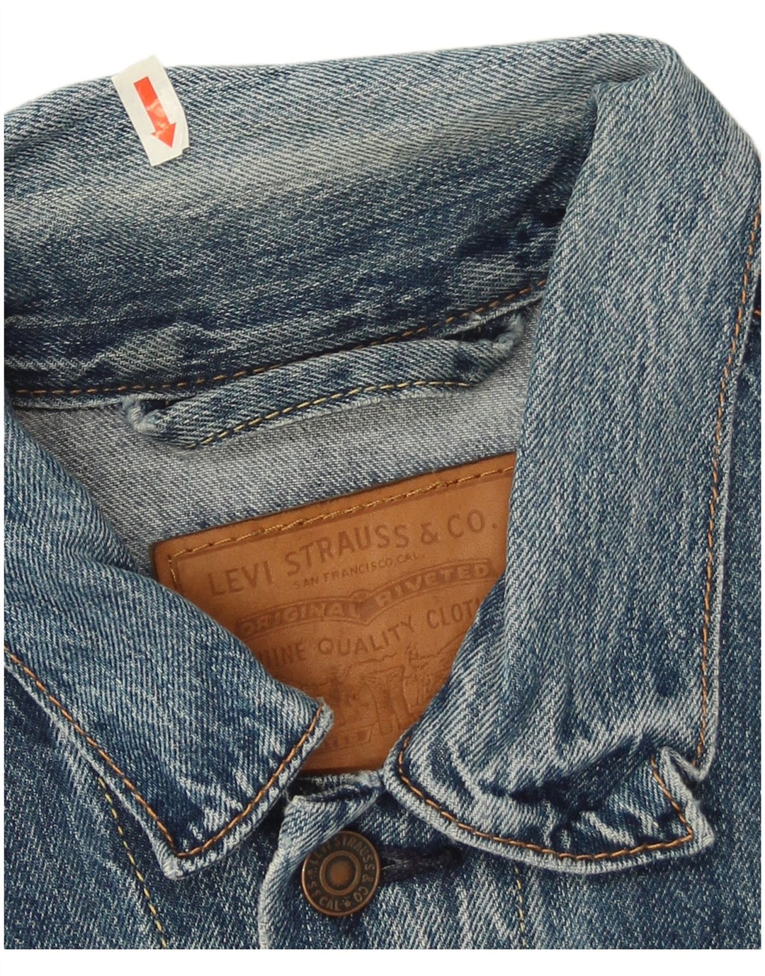 Levi's Herren Jeansjacke UK 38 Mittelblaue Baumwolle