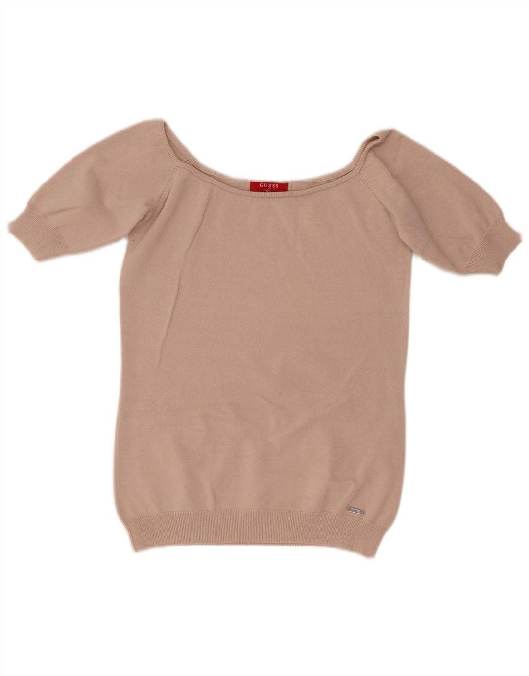 Guess Damen Crop Bluse Top UK 12 Mittelrosa Viskose