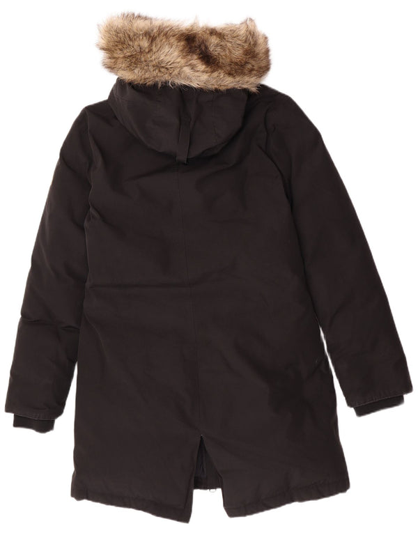 Superdry Damen-Parka mit Kapuze, UK 10, Größe S, Schwarz, Polyester