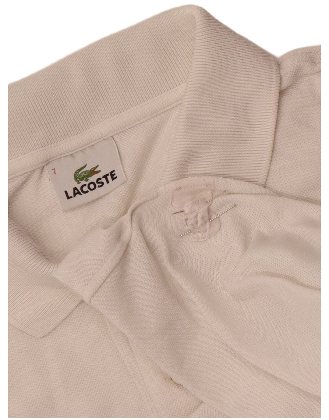 Lacoste Herren-Poloshirt, Größe 7 2XL, weiße Baumwolle