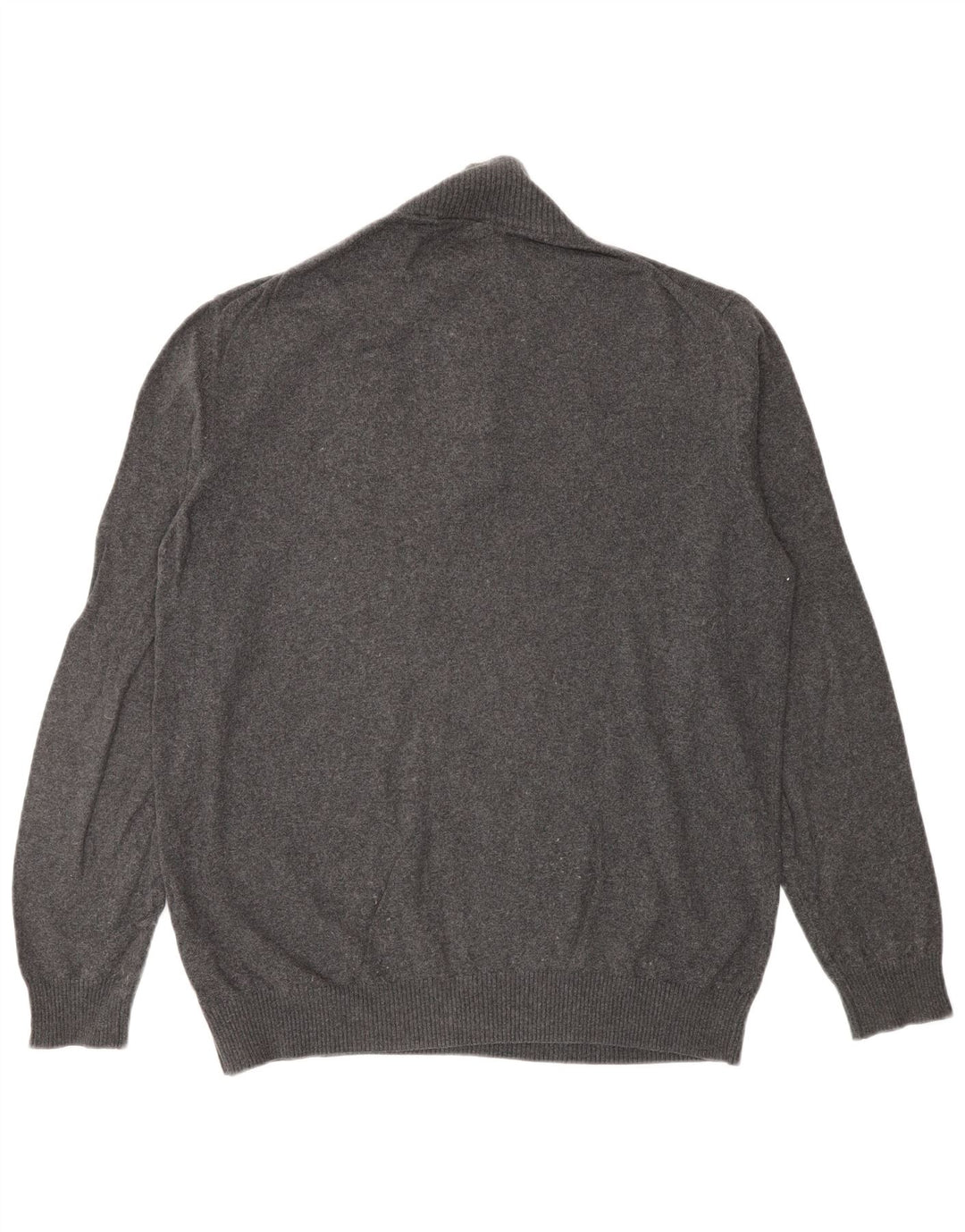 Lyle & Scott Herren-Pullover mit Reißverschluss am Hals, große Baumwolle, Grau