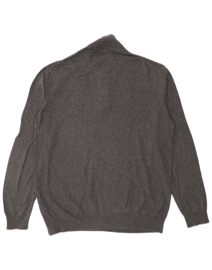 Lyle & Scott Herren-Pullover mit Reißverschluss am Hals, große Baumwolle, Grau