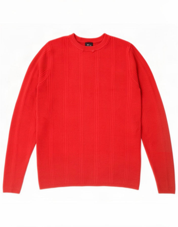 Marks & Spencer Damen Top Langarm UK 14 Mittelrote Viskose