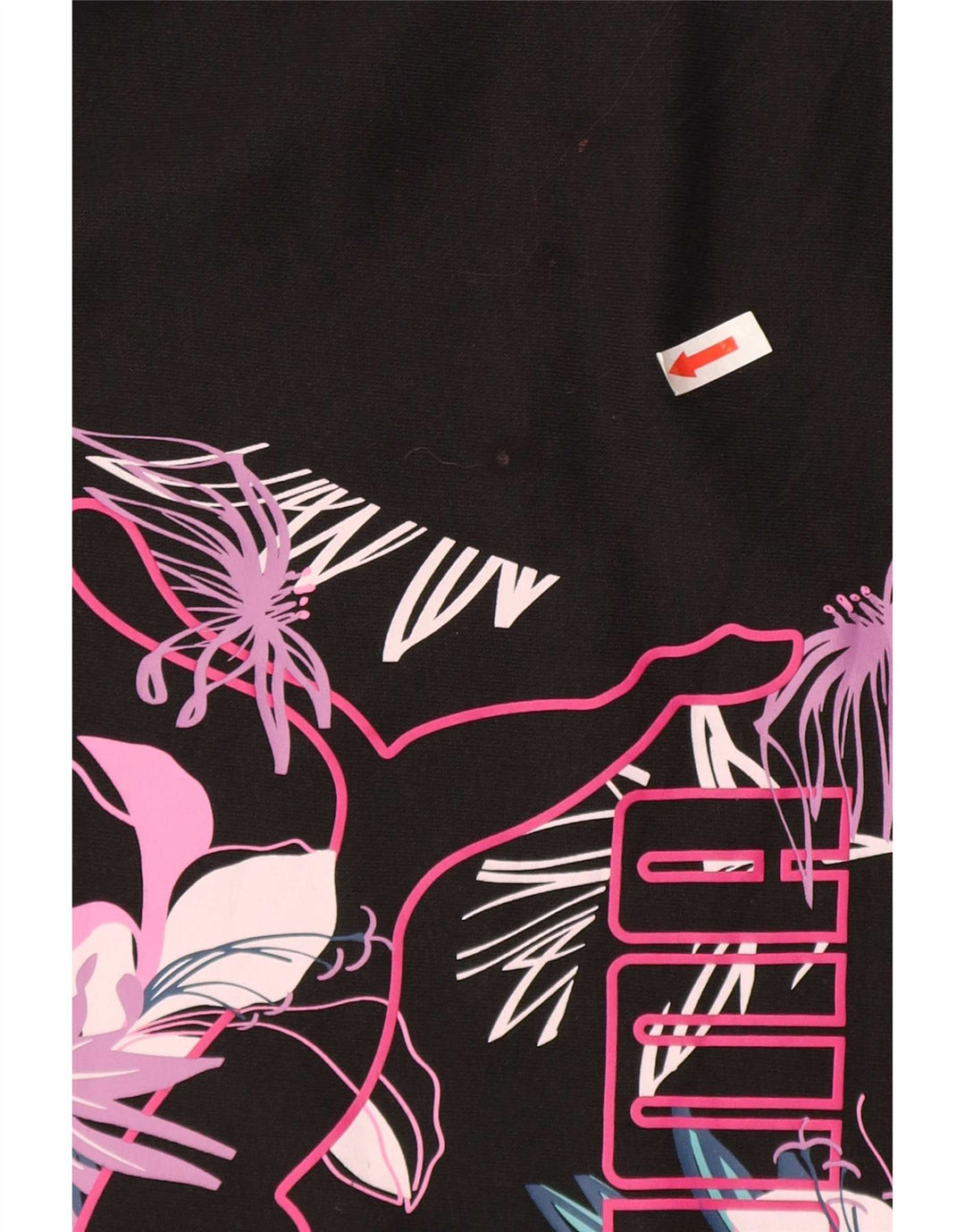 Puma Womens Graphic Oversized Sweatshirt Pullover UK 16 Großes schwarzes Blumenmuster