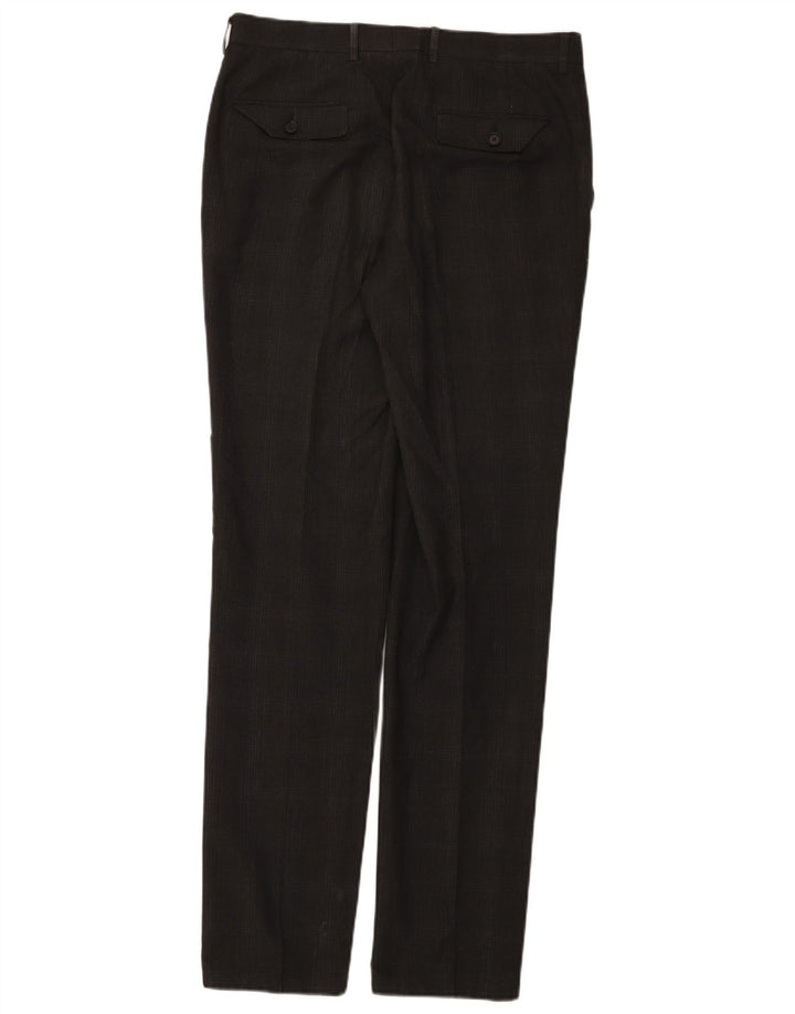 Marks & Spencer Herren-Anzughose mit super schmaler Passform, W32 L33, grau kariert