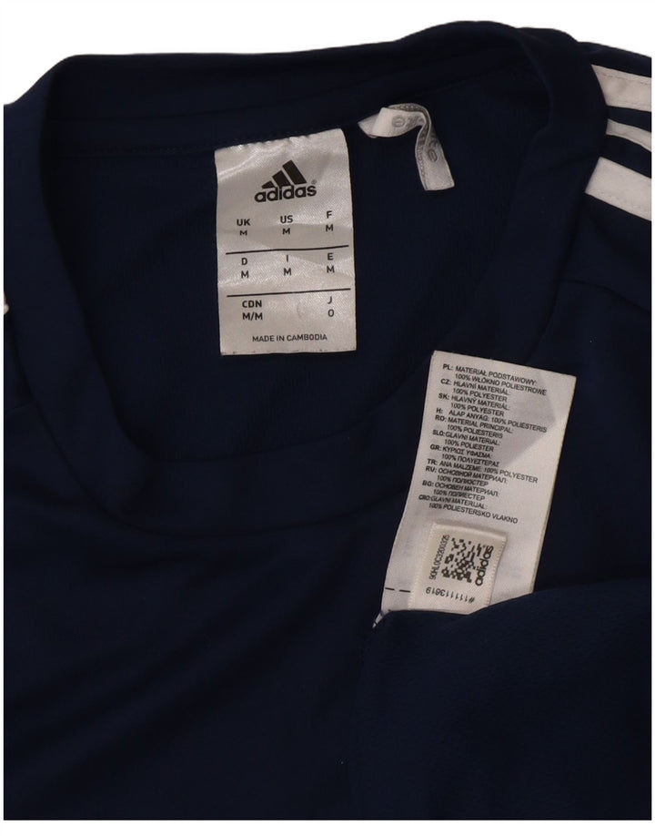 Adidas Herren Climalite T-Shirt Top Medium Marineblau Colourblock Polyester
