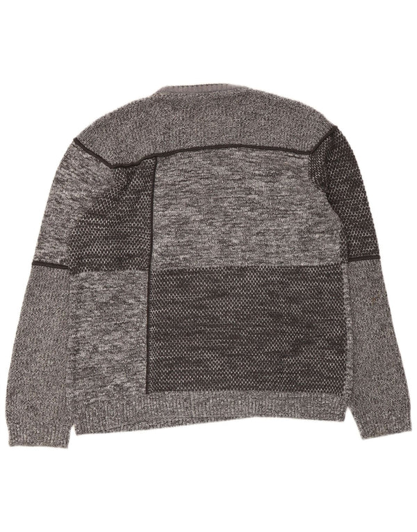 Pioneer Damen-Pullover mit Rundhalsausschnitt, UK 20 2XL, Grau, Farbblock
