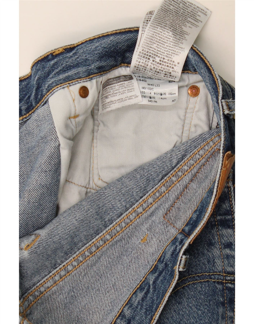 Levi's Herren 501 Straight Jeans W40 L32 Blaue Baumwolle