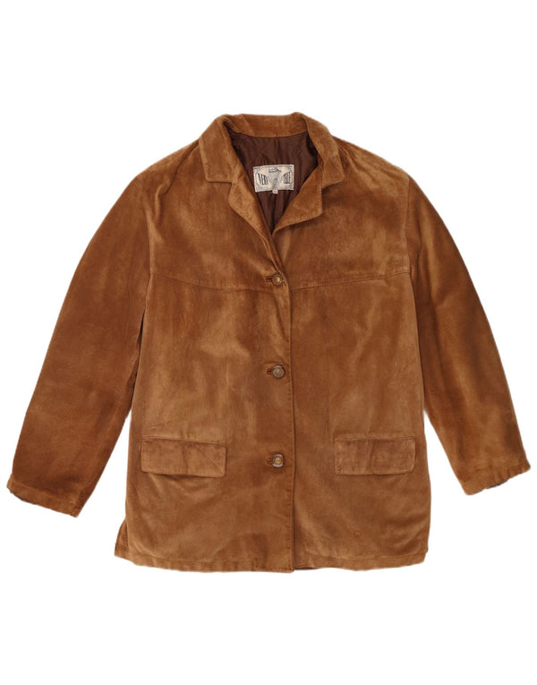 Vintage Damen Wildlederjacke IT 42 Mittelbraunes Leder