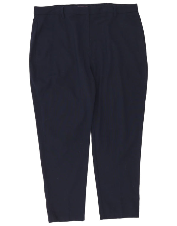 Marks & Spencer Damen Crop Chino Hose UK 18 XL W36 L26 Marineblau