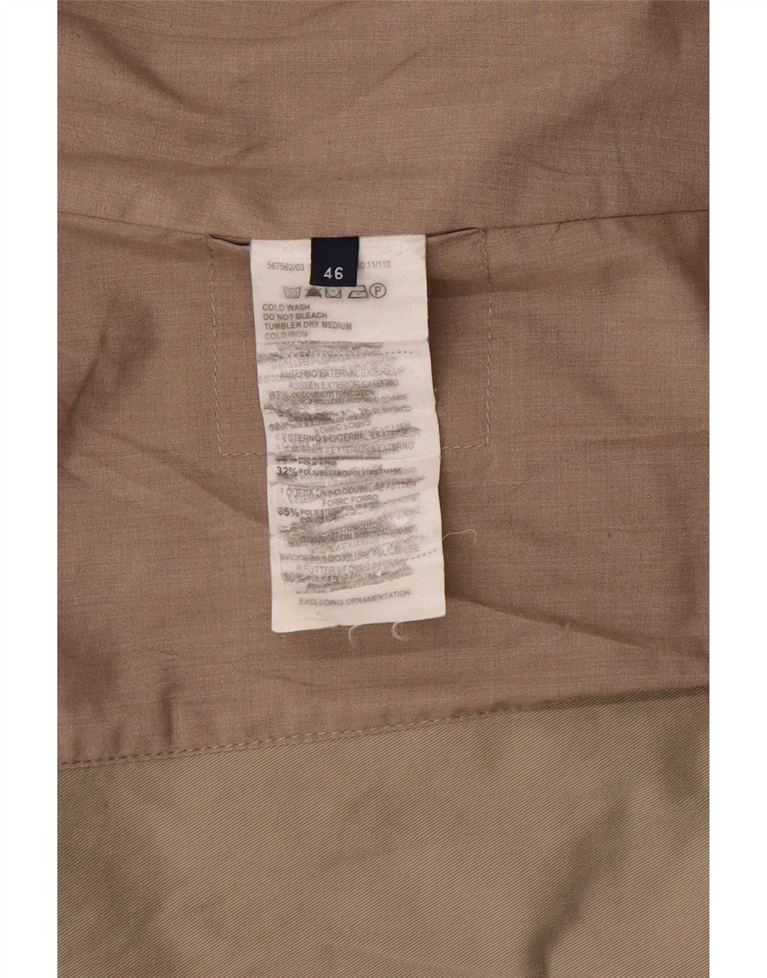 Trussardi Jeans Damen 2-Knopf-Blazerjacke IT 46 Large Beige Baumwolle