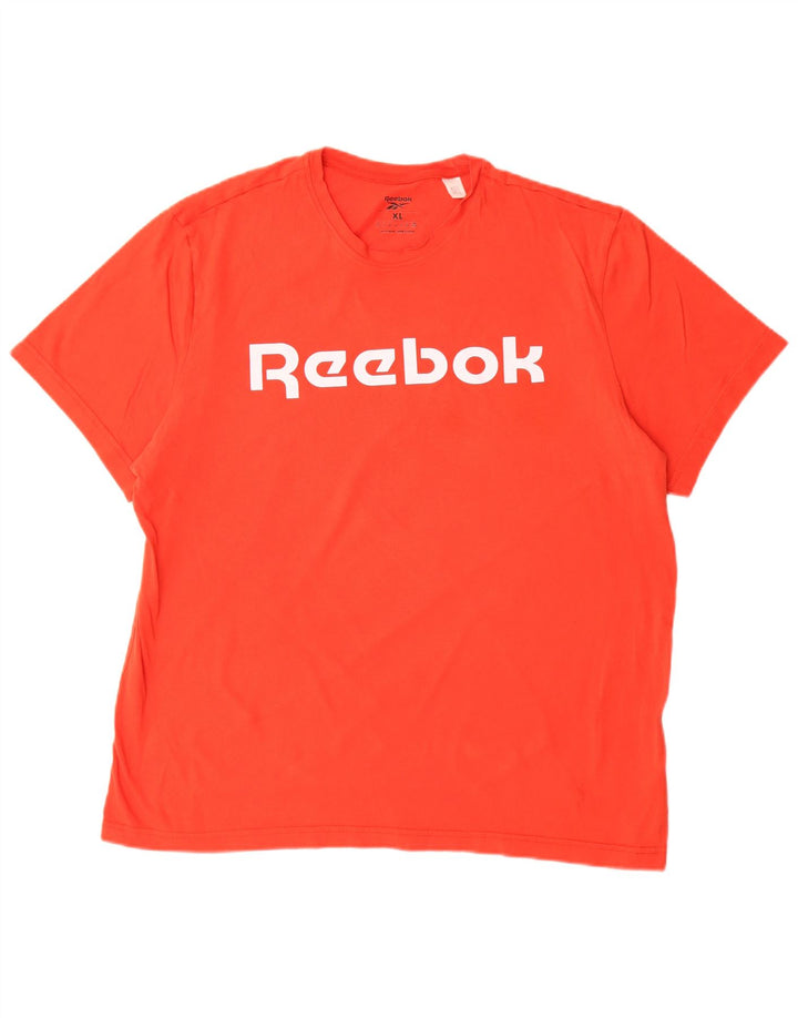 REEBOK Herren Grafik-T-Shirt-Oberteil XL aus roter Baumwolle