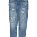 Zara Damen Distressed Slim Jeans W33 L28 Blau