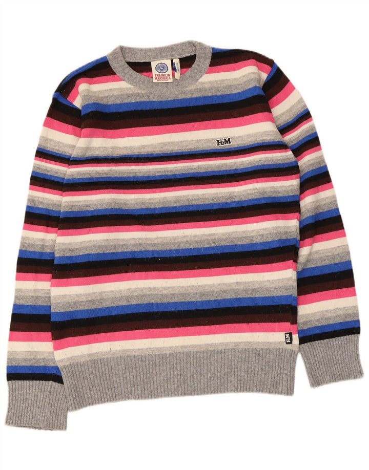 Franklin Marshall Herren-Pullover mit Rundhalsausschnitt, mittelgroß, mehrfarbig