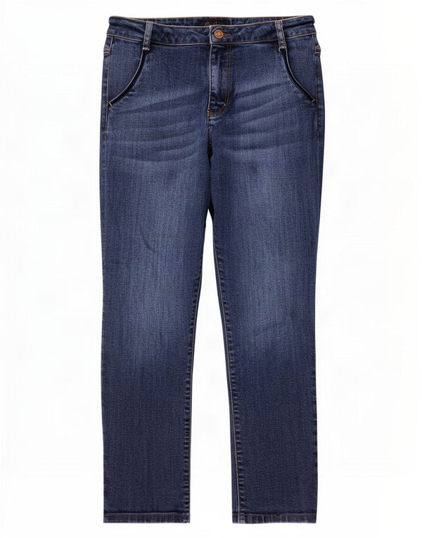 Luisa Spagnoli Damen Straight Jeans IT 46 Large W30 L26 Marineblaue Baumwolle