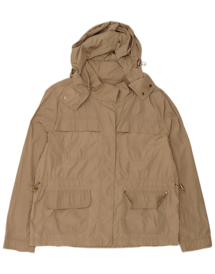 Zara Damen-Utility-Jacke mit Kapuze, UK 18, XL, Beige, Polyester